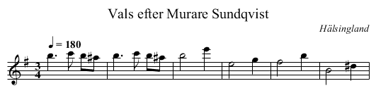 Vals efter Murare Sundqvist - staff notation