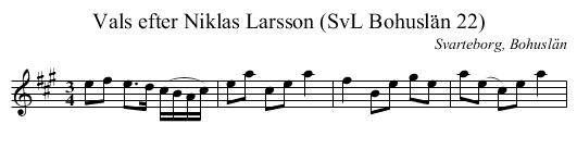 Vals efter Niklas Larsson (SvL Bohuslän 22) - staff notation