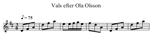 Vals efter Ola Olsson - staff notation