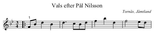 Vals efter Pål Nilsson - staff notation