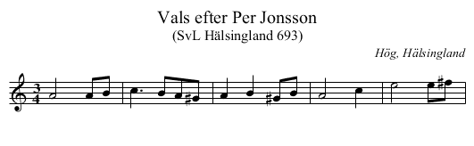 Vals efter Per Jonsson - staff notation