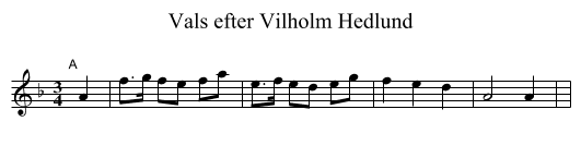 Vals efter Vilholm Hedlund - staff notation