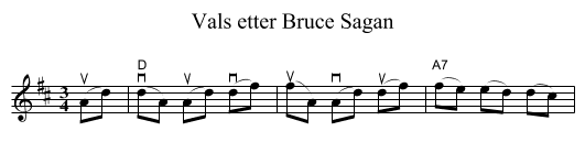 Vals etter Bruce Sagan - staff notation