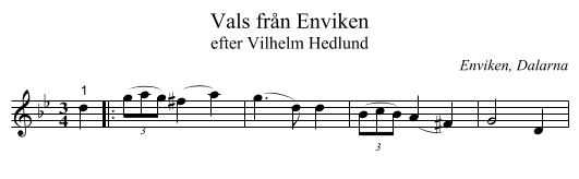 Vals från Enviken - staff notation