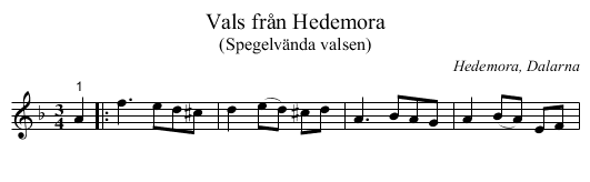 Vals från Hedemora - staff notation