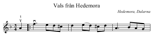 Vals från Hedemora - staff notation