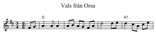 Vals fr&aring;n Orsa - staff notation