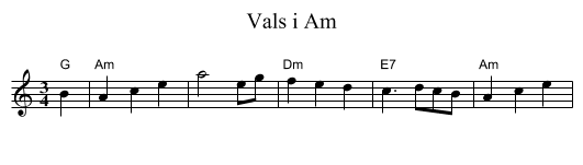 Vals i Am - staff notation