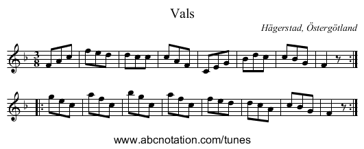 Vals - staff notation