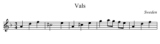 Vals - staff notation