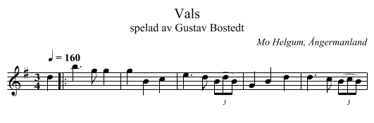 Vals - staff notation