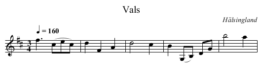 Vals - staff notation