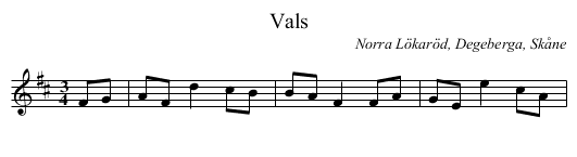Vals - staff notation