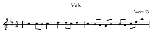 Vals - staff notation
