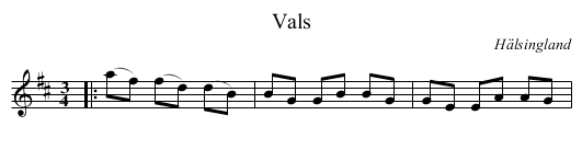 Vals - staff notation