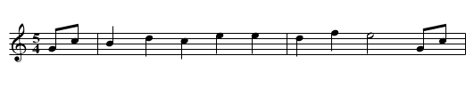 Valse à 5 temps - staff notation