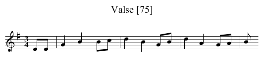 Valse [75] - staff notation