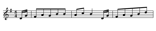 Valse à 5 temps - staff notation