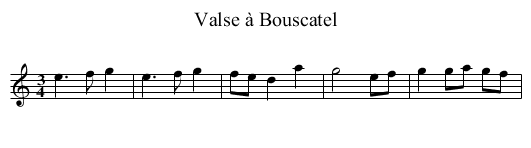 Valse à Bouscatel - staff notation