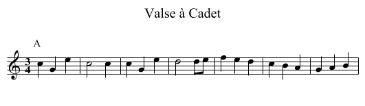 Valse à Cadet - staff notation