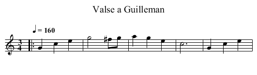 Valse a Guilleman - staff notation