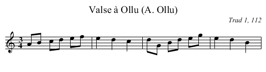 Valse à Ollu (A. Ollu) - staff notation