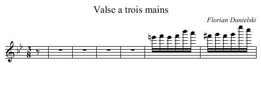 Valse a trois mains - staff notation