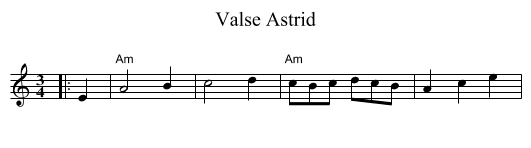 Valse Astrid - staff notation