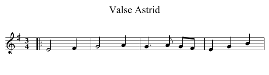 Valse Astrid - staff notation
