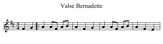 Valse Bernadette - staff notation