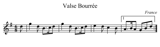 Valse Bourrée - staff notation