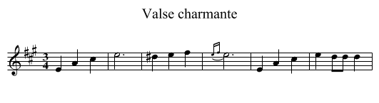 Valse charmante - staff notation