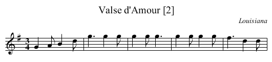 Valse d'Amour [2] - staff notation