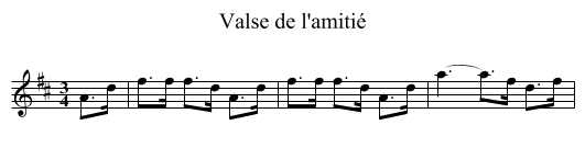 Valse de l'amitié - staff notation