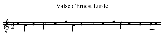 Valse d'Ernest Lurde - staff notation