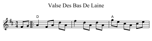 Valse Des Bas De Laine - staff notation
