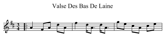 Valse Des Bas De Laine - staff notation