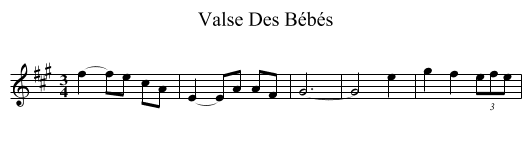 Valse Des Bébés - staff notation
