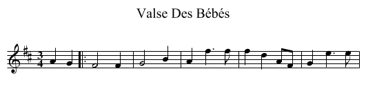 Valse Des Bébés - staff notation