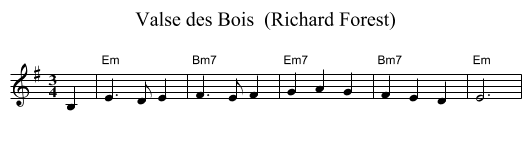 Valse des Bois  (Richard Forest) - staff notation