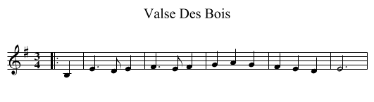 Valse Des Bois - staff notation