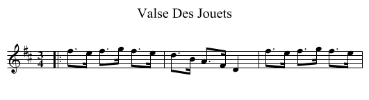 Valse Des Jouets - staff notation