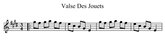 Valse Des Jouets - staff notation