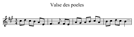 Valse des poeles - staff notation