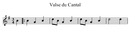 Valse du Cantal - staff notation
