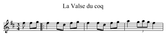 Valse du coq, La - staff notation