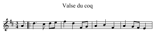 Valse du coq - staff notation