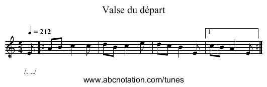 Valse du départ - staff notation
