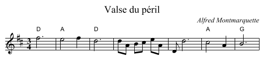 Valse du péril - staff notation