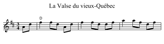 Valse du vieux-Québec, La - staff notation